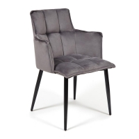 Кресло SASKIA (mod. 8283) металл/ткань, 56,5 х 61 х 49,5 см, серый (G-062-40)/черный