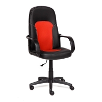 Кресло компьютерное TetChair «Парма» (Parma) (Чёрно-красная искусственная кожа)