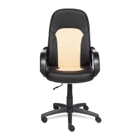 Кресло компьютерное TetChair «Parmа» (Искусств. чёрная + бежевая кожа)