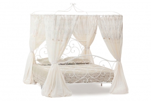 Двуспальная кровать с балдахином белая Secret De Maison «Hestia» (Хестия) (Античный белый (160 x 200))
