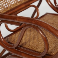 Кресло-качалка MILANO (разборная) / без подушки / ротанг top quality, 58x136x103 см, Pecan (орех) (12996)